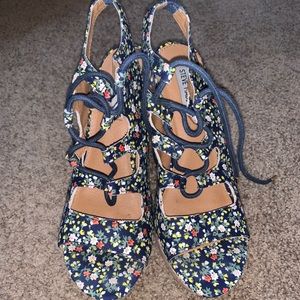 Steve Madden floral multi-colored wedges
